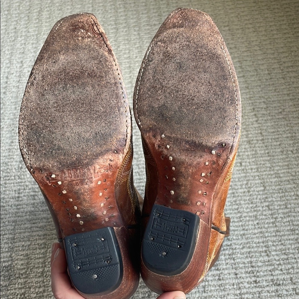 Brown Leather Cowboy Boots - Picture 3 of 11